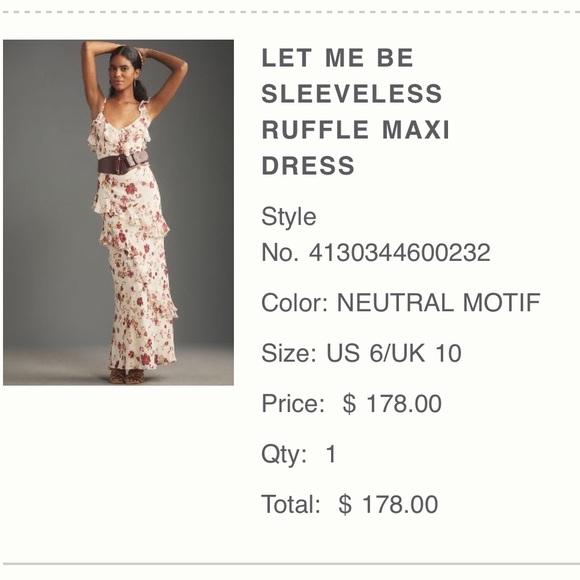 FLORAL MAXI DRESS FROM ANTHROPOLOGIE - Picture 3 of 4